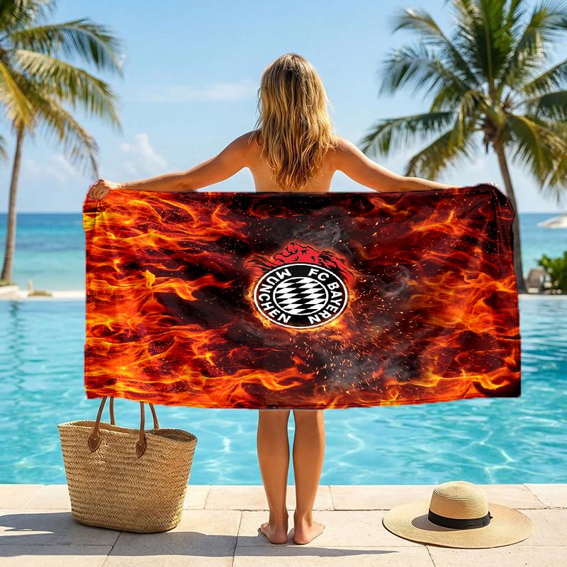 Bayern Munich Print Quick Dry Beach Towel Microfiber Absorbent Portable Travel Swimming Towel
