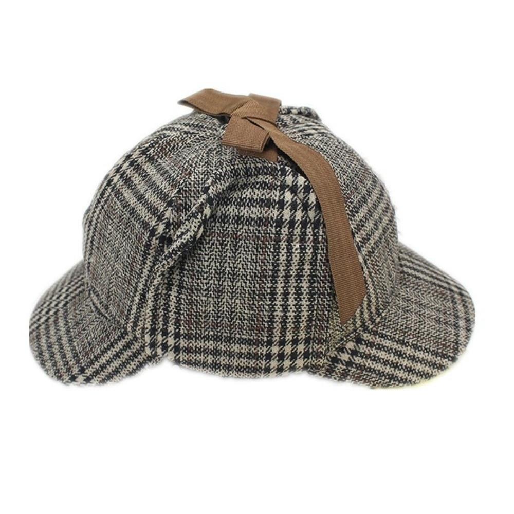 Double-Cap Brim Ear Protection Cap All Seasons Baseball Cap Vintage Detective Cap  Women