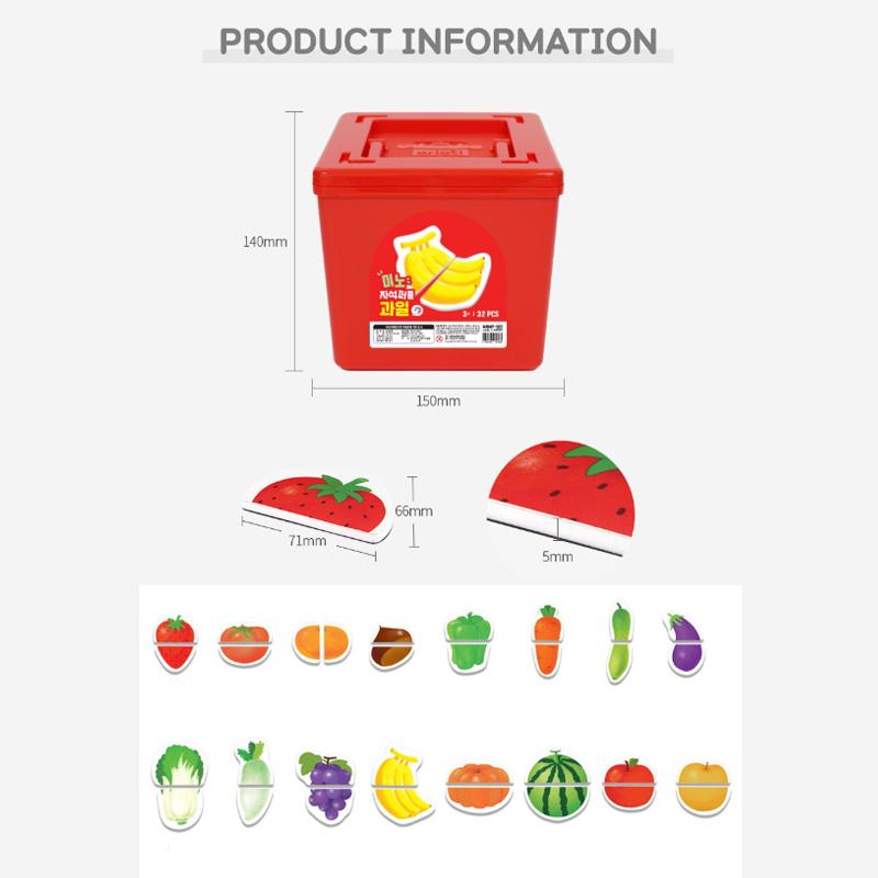 Mino Friends Manyetik Yapboz Serisi – Meyve / Sebze / Kore Alfabesi Hangul( (KC Sertifikalı, Kore'de Üretilmiştir) (4 Seçenek)