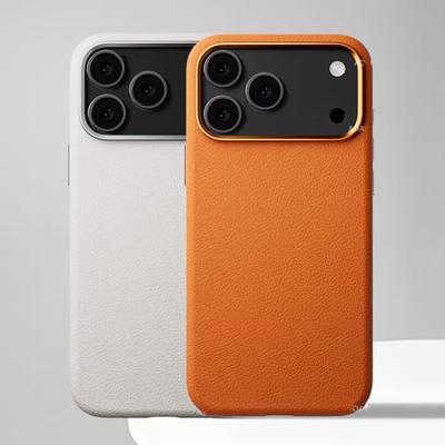 Starke magnetische Lederhülle für Magsafe für iPhone 17 Air 16 15 14 Pro Max Kabelloses Laden Metall Kamera Schutzhülle