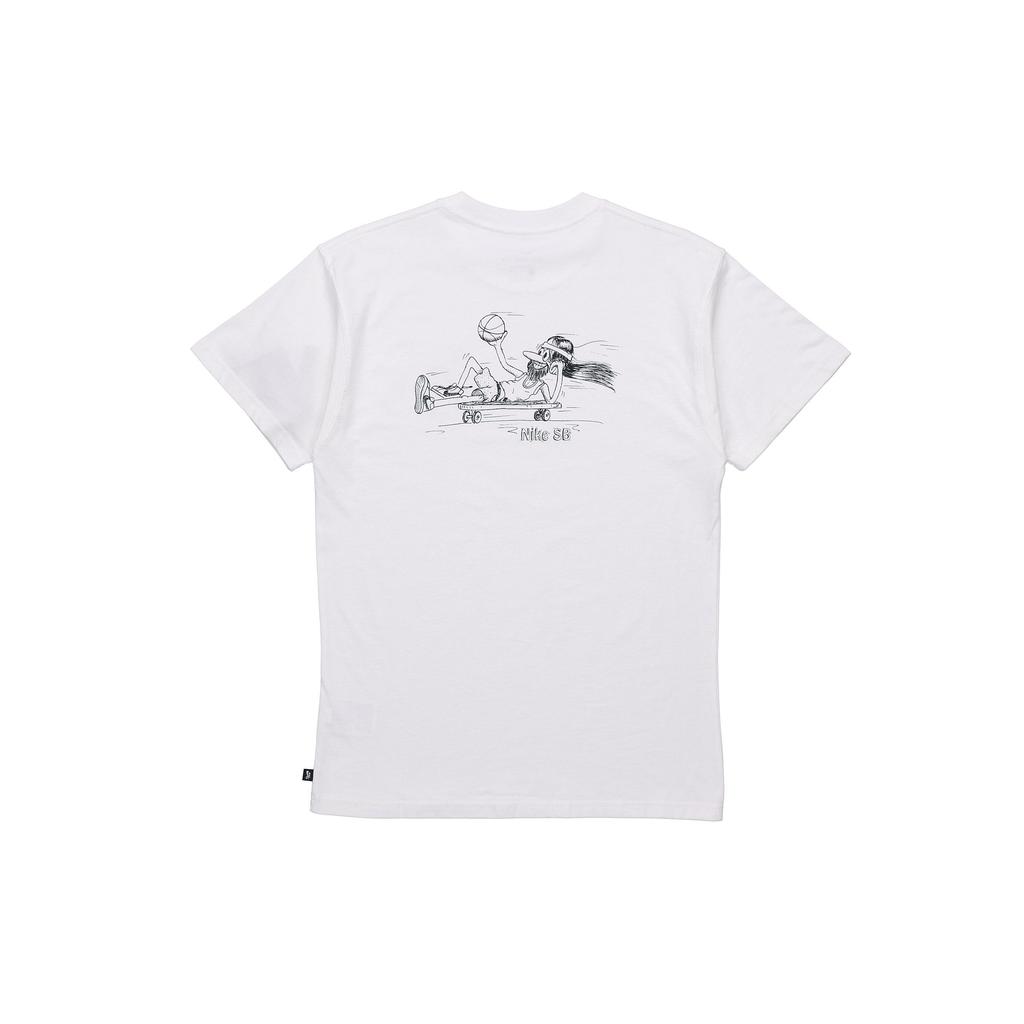 Nike SB Basketball Style Printed Skateboard Short Sleeve T-Shirt Unisex Tops White CW1465-100
