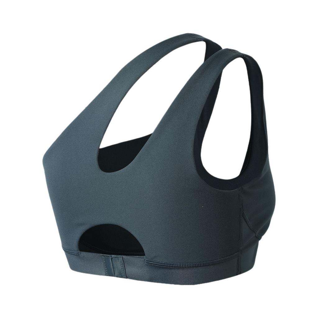 Puma Solid Logo Comfortable Fashion Asymmetrical Sports Bra Women Underwear Midnight-Blue 526816-24