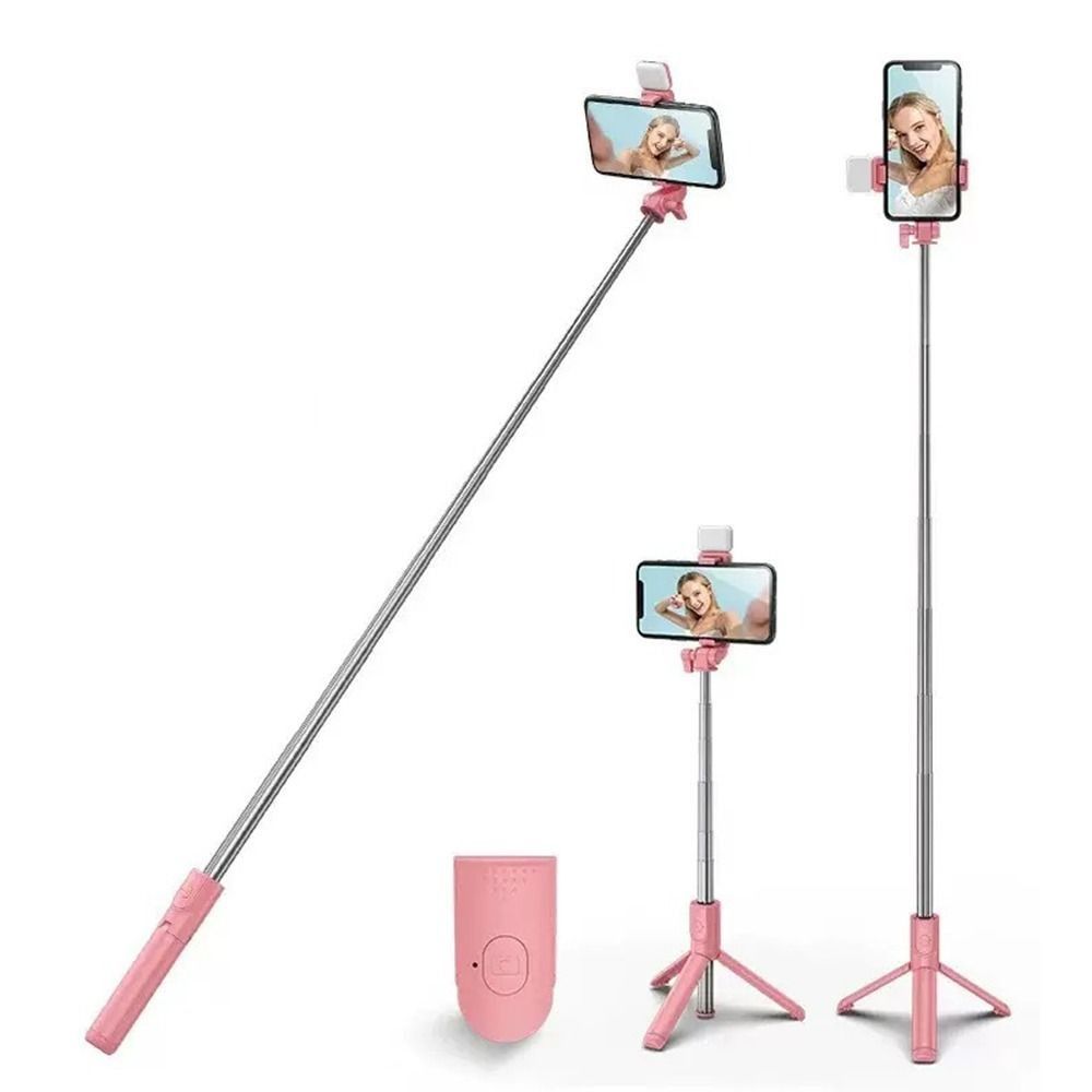 Handheld Mobile Phone Selfie Stick with Fill Light Selfie Rod Live Streaming Bracket Girl