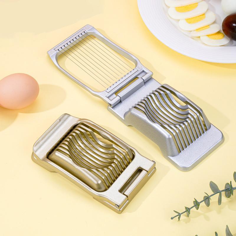 Aluminum Alloy Cut Hard Eggs Egg Slicer Heavy Duty Metal Boiled Eggs Cutter Manual Cutting Ham Fruit Kitchen Gadgets