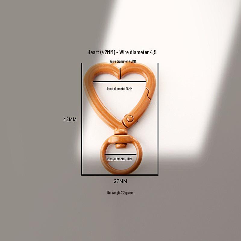Подвеска-брелок в форме сердца из цинкового сплава с пружинным карабином Heart (42mm): Brown