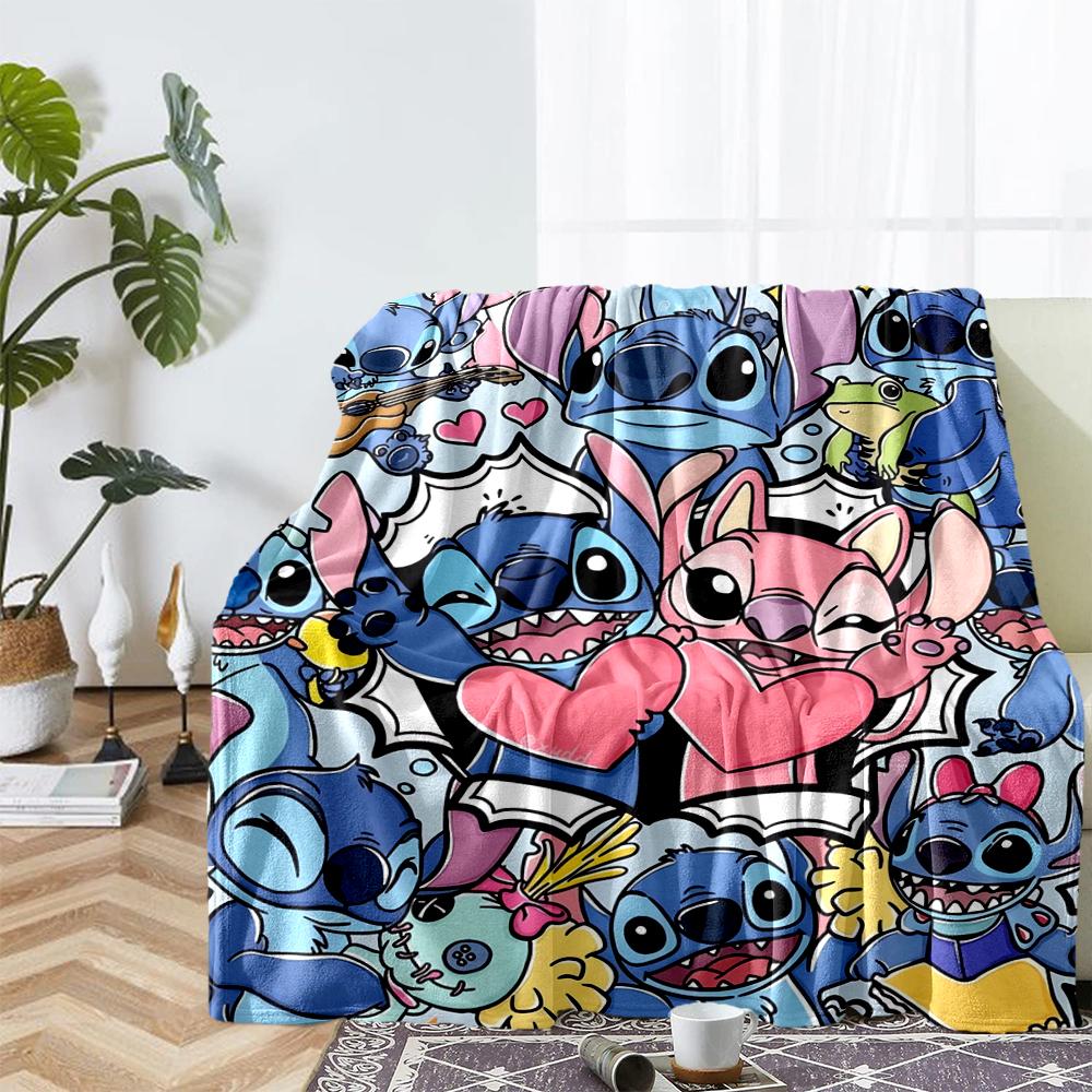 Stitch Theme Printed Blanket - Perfect for Couch, Bed, Travel & Outdoor Use | Machine Washable, Cozy & Durable.