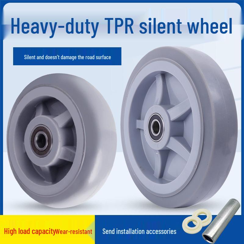 Silent Swivel Casters: Heavy-Duty TPR Wheels for Flatbed Trucks & Flight Cases (3-8 inch)