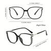 1-Pair Women's Shiny Retro Cat-Eye Glasses with Blue Light Blocking Transparent Lens Full Frame Cat Glasses