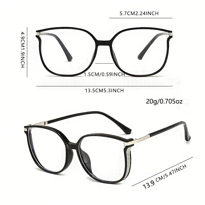 1-Pair Women's Shiny Retro Cat-Eye Glasses with Blue Light Blocking Transparent Lens Full Frame Cat Glasses