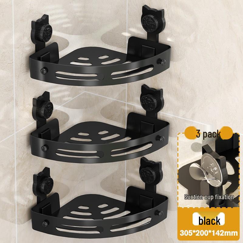 No-Drill Wall-Mounted Suction Cup Cat Storage Rack for Bathroom