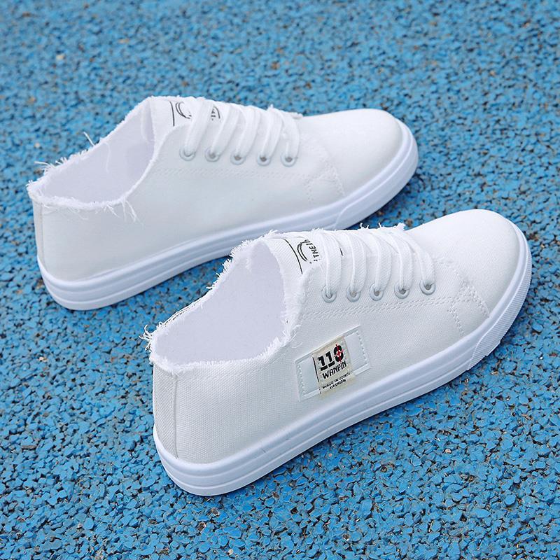 Summer Women's Canvas Shoes: White Spring Sports Flats, Board Shoes for Students