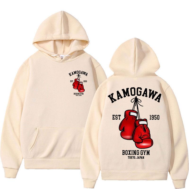 Anime Hajime No Ippo Kamogawa Boxing Gym Hoodie Trend Manga Makunouchi KGB Vintage Long Sleeve Loose Sweatshirt
