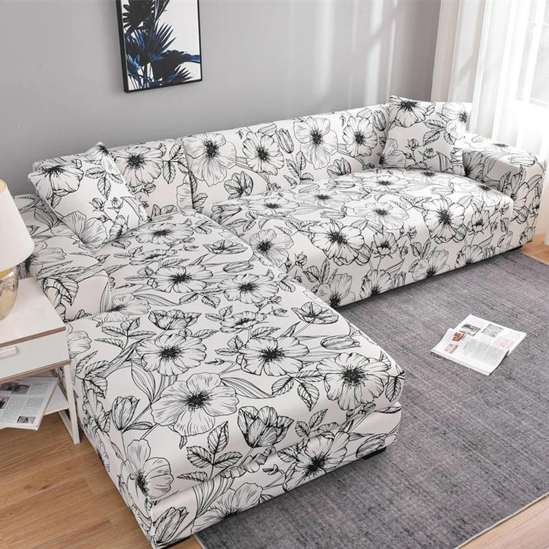 Elastic Sofa Cover 1/2/3/4 Seater L Shaped Corner Sofa Cover Protector For Living Room Stretch Cover For Sofa Couch Armchair