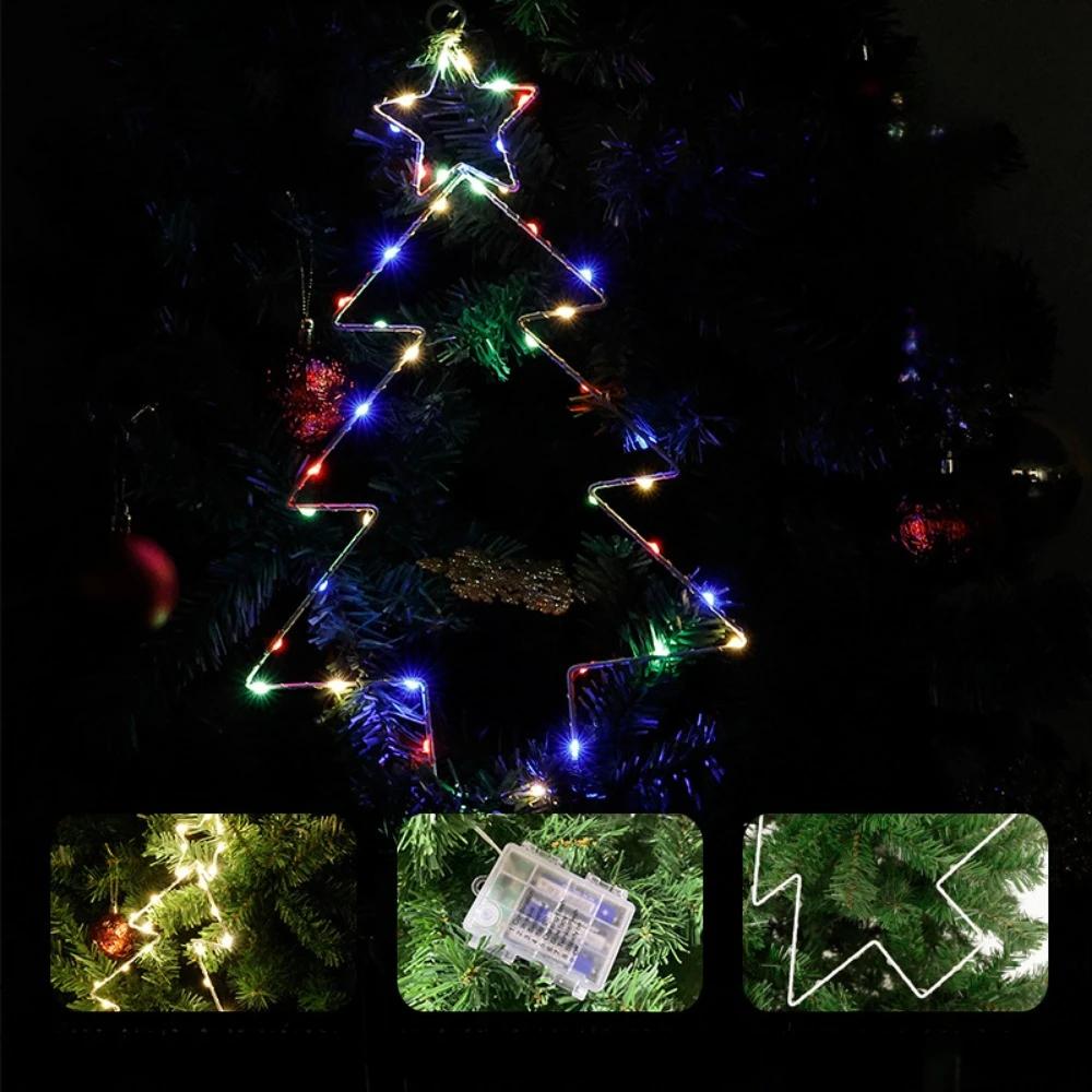 Christmas LED String Lights 8 Colors Adjustable, Battery Powered Xmas Tree Lights, Festive Home Party Decoration