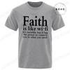 Unisexs Street Wear Faith Is Like Wifi God Jesus Religious Christian Funny Tshirt Short Sleeve Streetwear Summer T Shirts Unisex Top