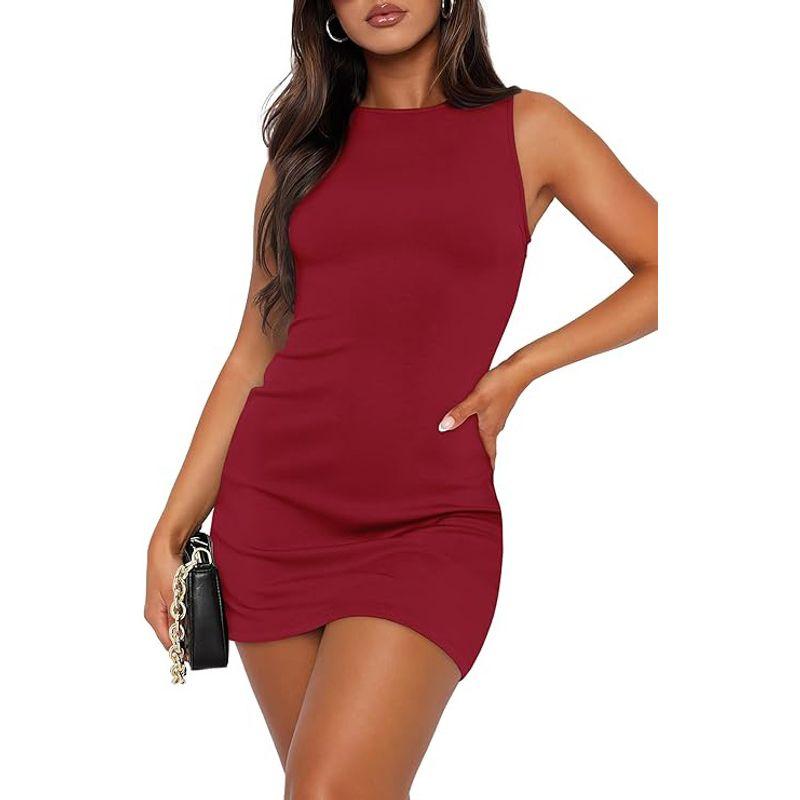 Solid Color round Neck Sleeveless Dress Solid Color round Neck Sleeveless Dress Female
