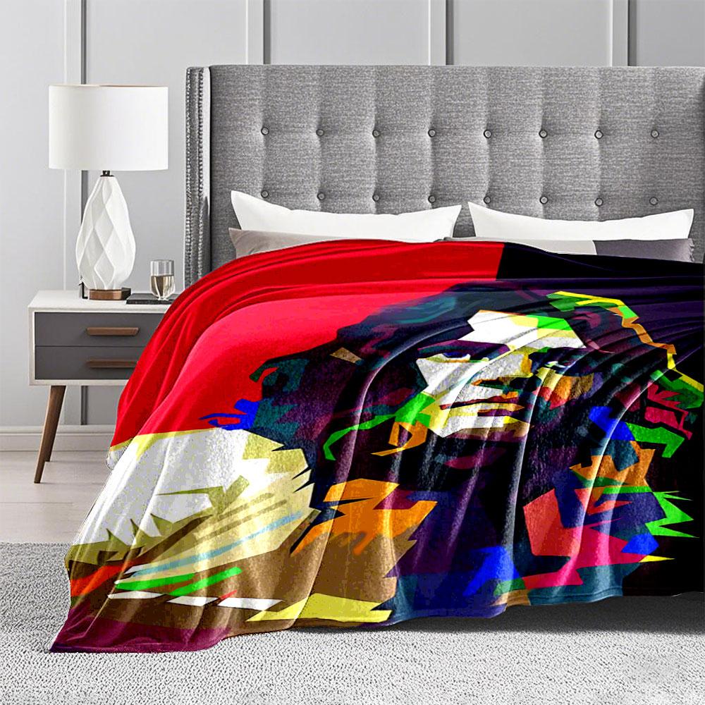 Colorful Abstract Portrait Blanket for All Seasons Blanket Lunch Break Throw Gift