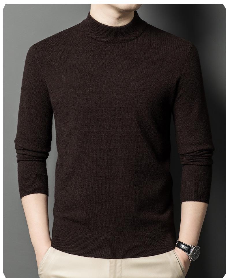 Herrenpullover mit halbem Rollkragen: Trendige Herbst/Winter Strickware im koreanischen Stil, Warme Oberbekleidung für Herren
