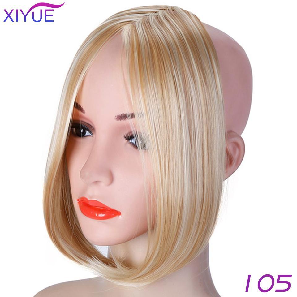 

XIYUE заколка для волос с челкой, заколка для наращивания волос, термостойкая синтетическая накладная челка, подушечка для волос/челка