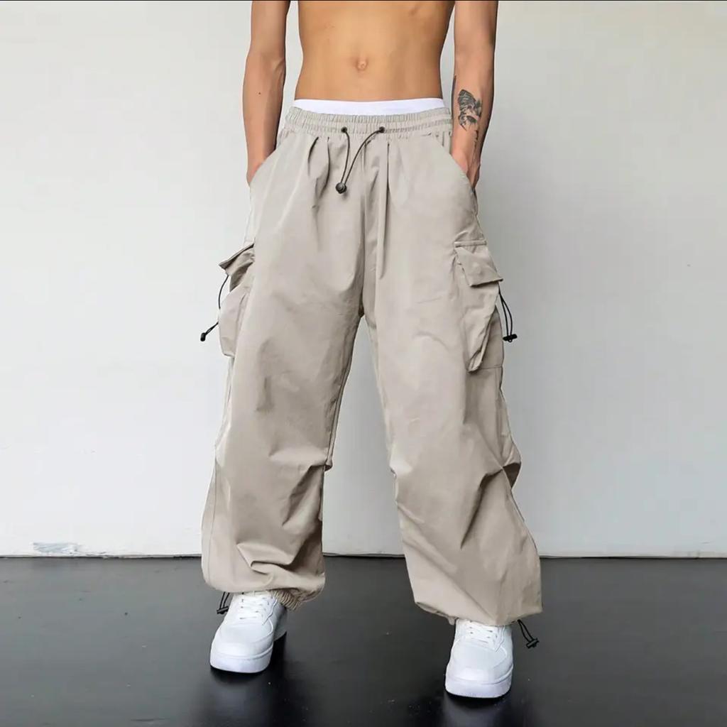 New Summer Work Pants for Men's Japanese Retro Charge Pants Loose Multi-pocket Parachute Casual Trousers
