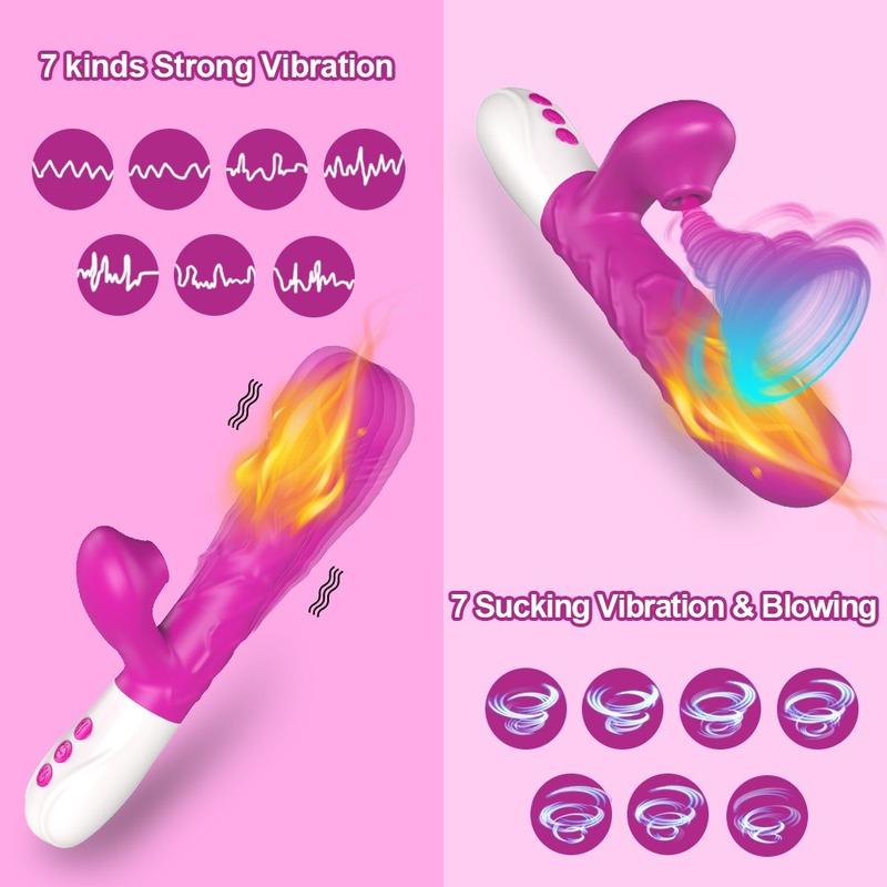 Rabbit Thrusting Vibrators Female Sex Toys For Women Clitoris Sucker Stimulator Heating Dildos Goods For Adults Sucking Machine