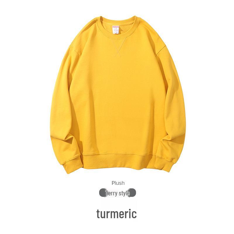 Felpa Girocollo Oversize Pesante da 380g in Puro Cotone, Colore Unito, Stile Primavera/Autunno, con Logo/Testo Personalizzato Stampato.