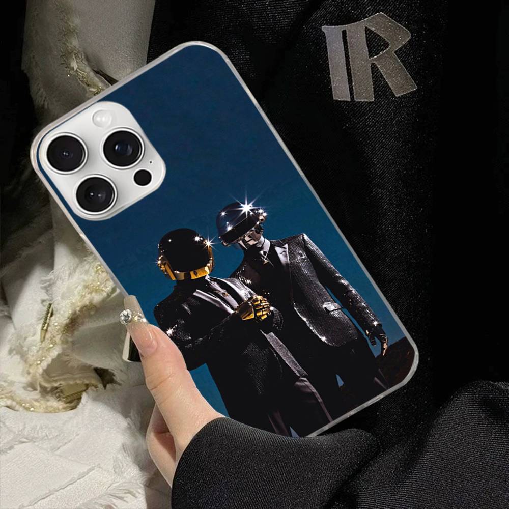 Coque de téléphone D-Daft Punk Band France Pour IPhone 17 16 15 14 13 12 11 Pro Max Plus Couverture Ondes d'Eau Aurore