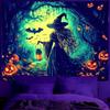 BVBOX Blacklight Halloween TapestryUV Reactive Glow In The Dark Black Light Trippy Tapestry Posters for Living Room, B