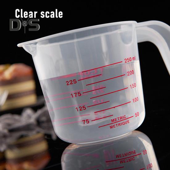 3 szt. 1000 ml 450 ml 250 ml Miarki Przezroczyste Plastikowe Miarki z Uchwytami do Płynów Mąki Proszku Niezbędne Kuchenne do Pieczenia Gotowania Mieszania