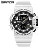 Sanda Men's Dual Display Waterproof Sports Watch: Multifunctional, Luminous, Fashionable, and Versatile for Outdoor Activities.