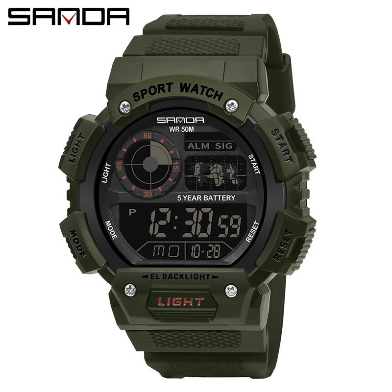 Sanda Men's & Women's Multifunction Waterproof Shockproof Watch with Alarm