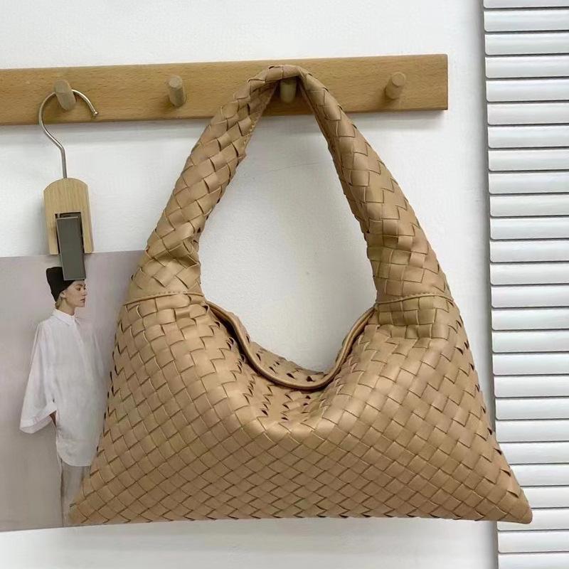 Geantă de hamei din piele, țesută manual, din piele de vacă, geantă tote de capacitate mare, geantă de femei, geantă pentru navetă, umăr, sub axilă