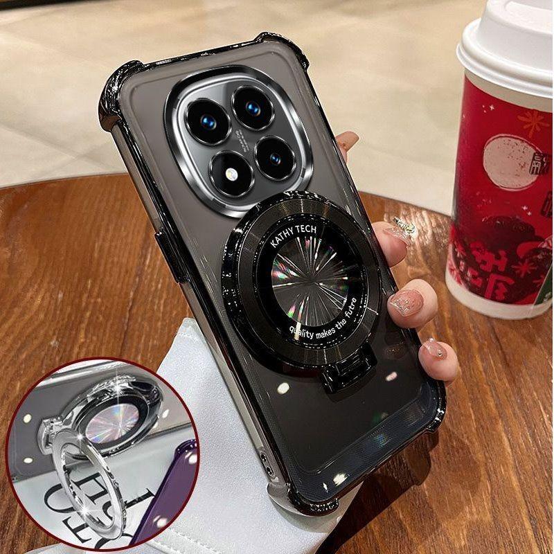 

Чехол для телефона для Xiaomi Redmi Note 14 15 Pro Plus 15 15C 14C 14S 4G 5G Магнитный держатель-подставка Гальваническое покрытие Мягкий Прозрачный Противоударный Чехол Redmi 15C 4G EU 173