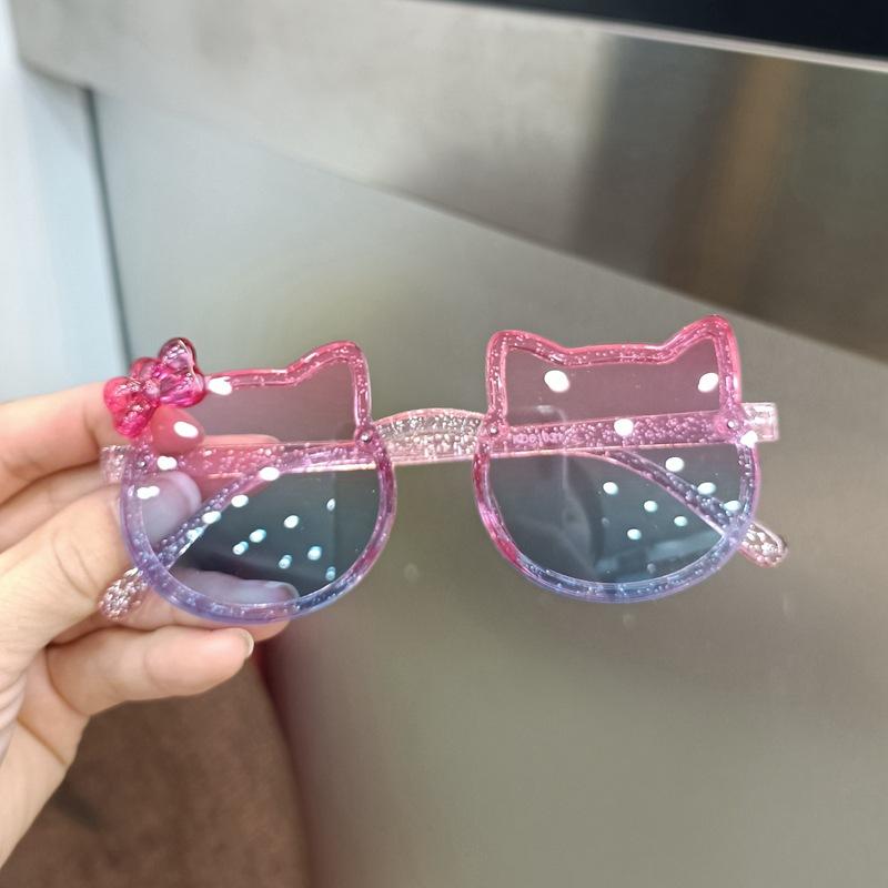 New Cartoon Cat Sunglasses Children Sunglasses Girl Fashion Sun Shade Flat Mirror Baby UV Protection Glasses Brand Design