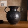 Wabi-sabi Zen Ceramic Vase: Antique Style Flower Arrangement Pot with High-End Retro Feel.
