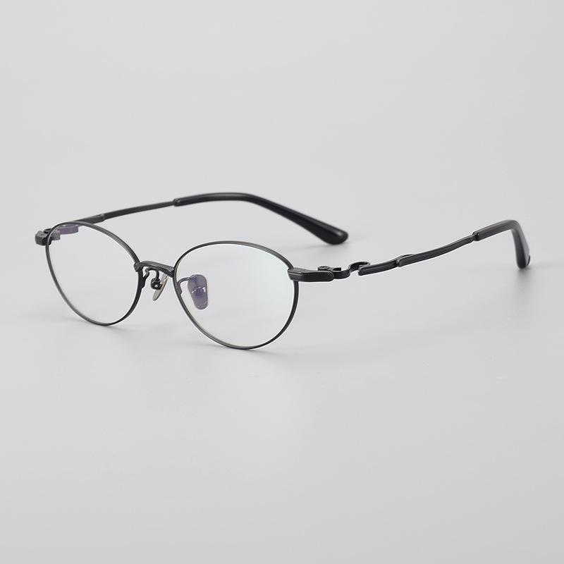 

Women s Cat Eye Pure Titanium Glasses Frame - Ultra-Light, Small Frame for High Prescription Myopia