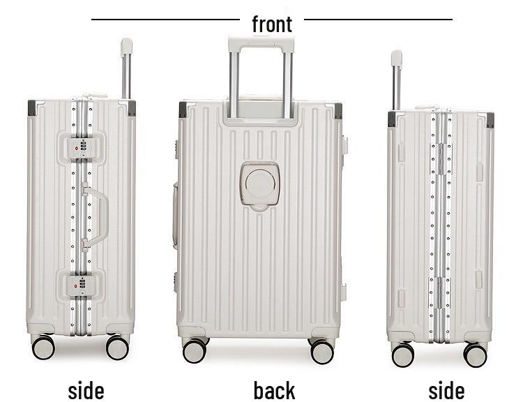 Durable Universal Wheel Leather Trolley Suitcase: Multipurpose Carry-On for Men and Women