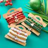 Christmas Bracelet - Colored Acrylic Snowflake Bell Elastic Bracelet - Christmas Set