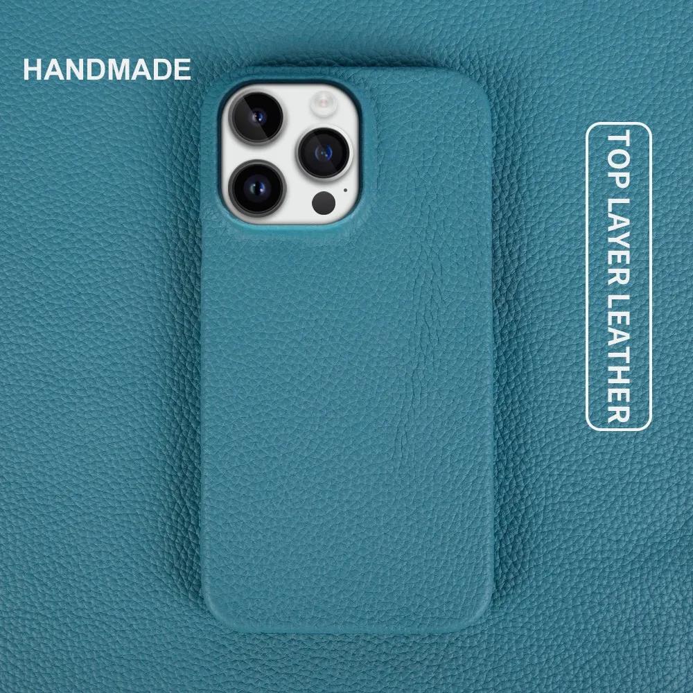 For Iphone 13 Pro Case Luxury Genuine Leather Cover Back Etui Coque Shockproof for Funda Iphone14 XR XSMax 15 7 8Plus 12 Carcasa