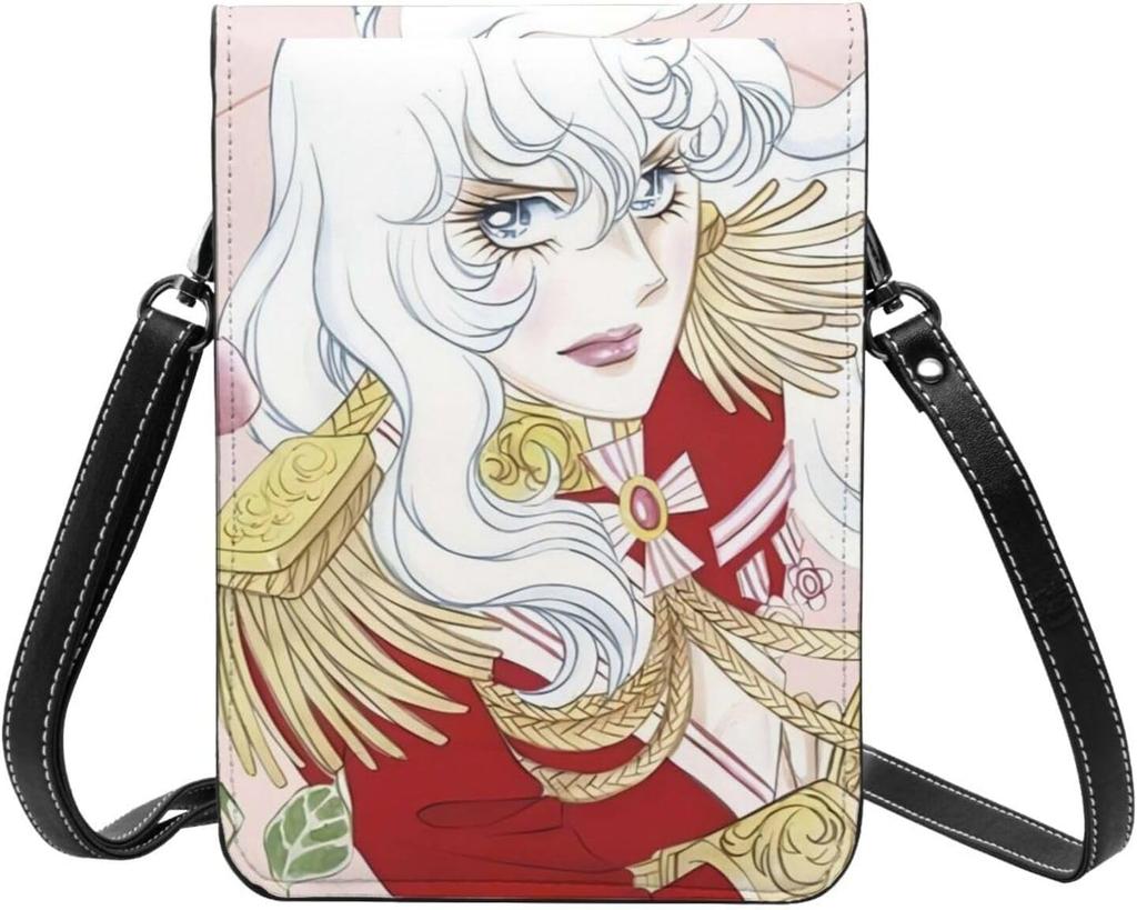 [Barasu] The Rose of Versailles Genuine Leather Smartphone Pouch Shoulder Bag, Thin, Women's and Men's Mini Pouch, Popular Wallet, Crossbody Bag