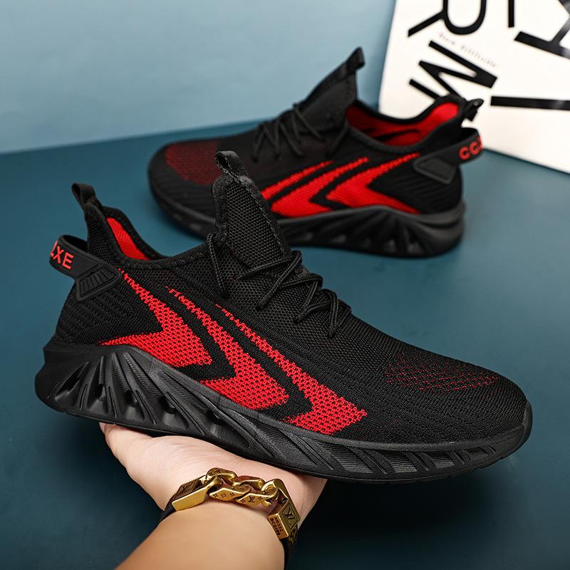 Men's shoes large size fly-woven mesh running shoes youth fashion mesh breathable casual sports shoes