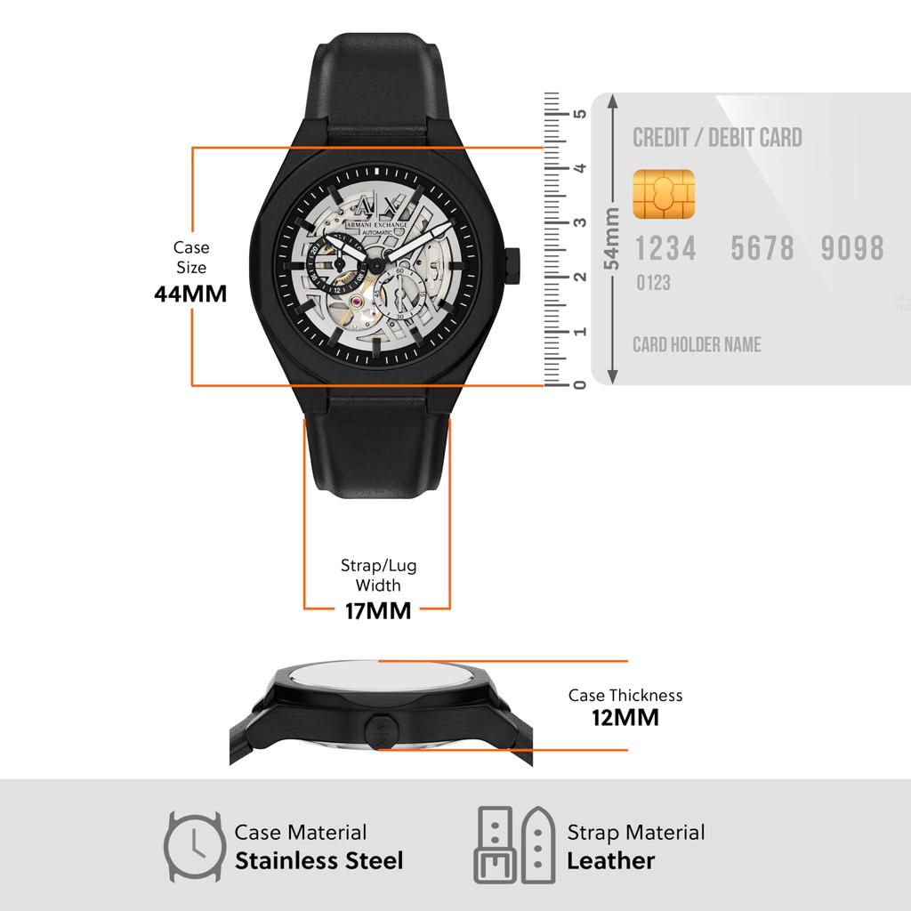 Armani Exchange Analog Leather Watch AX4297 Men's