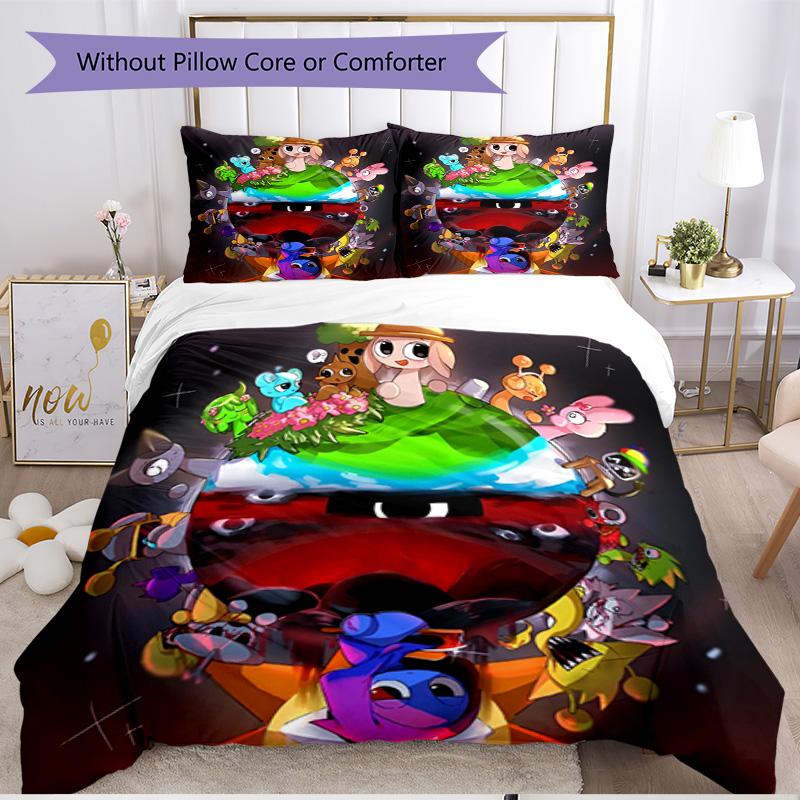 3pcs Duvet Cover Set (1*Duvet Cover + 2*Pillowcase, Without Core), Sprunki Game Print Soft All‑Season Bedding Set, Home Bedroom Decor Gift