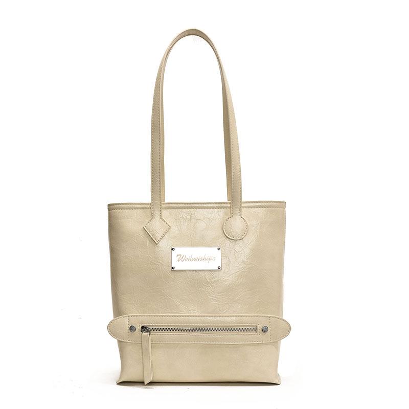 

Сумка-тоут для通勤 женская новая модная универсальная большая вместительная сумка на плечо белый