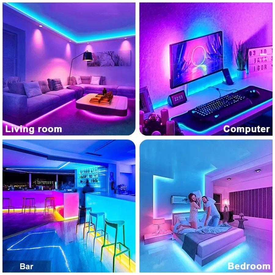 Led Strip Lights 5050 RGB LED Light Smart APP Control for TV Backlight Christmas Party Home Decor Lighting Ribbon Tape for Room