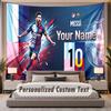 Custom Name Text Tapestry Lionel Messi Personalized Polyester Wall Tapestry For Bedroom And Room