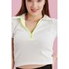 Polo Collar Neon Zipper Camisole Blouse