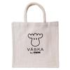 VASKA by Moz Tote Bag, Medium, A4 Document Capacity, Nordic, Swedish, Elk Design, Women's, Jute, Natural White, VSJJ-02A