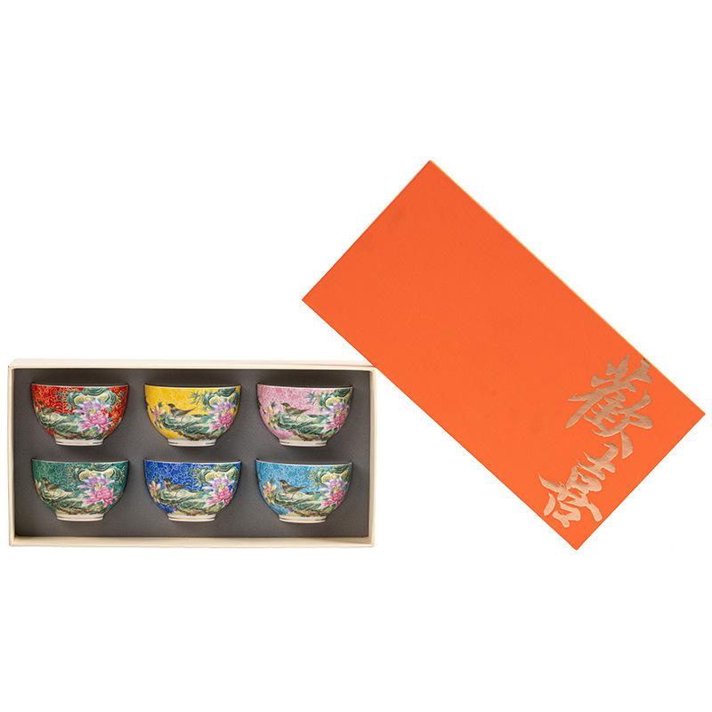 Enamel Color Master Cup Ceramic Household Tea Cup Personal Tasting Cup6A Gift Box Set for Practical Gift Giving