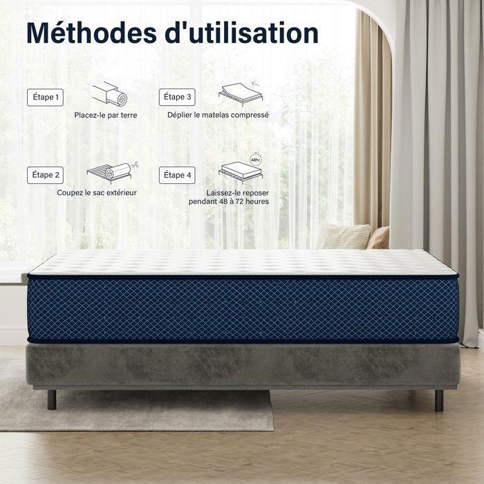 Matratze 140x200 cm, Dicke 30 cm Fest 7 Komfortzonen in adaptivem Memory-Schaum, Wendbar Perfekte Unterstützung, DEWINNER